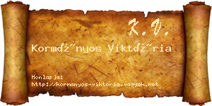 Kormányos Viktória névjegykártya